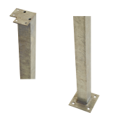 PLUS Stål hjørnestolpe med fod t/gelænder 4,5x4,5x103,3 cm