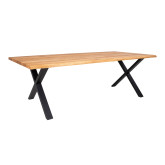 Spisebord i olieret eg med bølget kant - forberedt tillægsplader 240x95xh75 cm