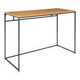 Skrivebord med sort ramme og egetræslook bordplade 100x45x75 cm