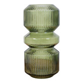 Vase i grøn glas Ø12x24,5 cm