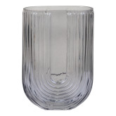Vase U-form i smoked glas 13x6x19 cm