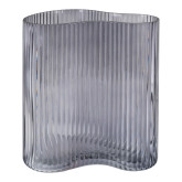 Vase i smoked glas med organisk form 12x19x20 cm