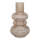 Vase i røget mundblæst glas Ø15x25 cm