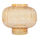 Vase i ravbrunt mundblæst glas Ø22x18 cm