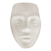 Urtepotte med ansigt i hvid keramik, væghængt, 13x8,5x18 cm