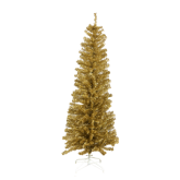 Juletræ kunstig smalt PVC "BLING", Klasse C, 180X68 cm u/LED, guld NORDIC WINTER 