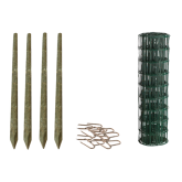 Havehegnspakke 5x10 - 80 cm - 25 meter m/træstolper grøn