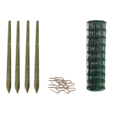 Havehegnspakke 5x10 - 80 cm - 50 meter m/træstolper grøn