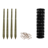 Havehegnspakke 5x10 - 80 cm - 25 meter m/træstolper sort