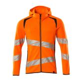MASCOT ACCELERATE SAFE hættetrøje med lynlås, hi-vis orange/mørk marine