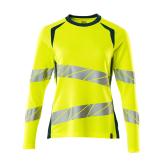 MASCOT ACCELERATE SAFE T-shirt, langærmet, hi-vis gul/mørk petroleum