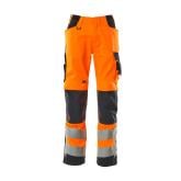 MASCOT SAFE SUPREME arbejdsbukser med knælommer, hi-vis orange/mørk marine