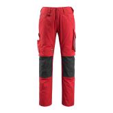 MASCOT UNIQUE arbejdsbukser med knælommer, rød/sort