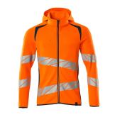 MASCOT ACCELERATE SAFE hættetrøje med lynlås, hi-vis orange/mørk petroleum