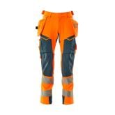 MASCOT ACCELERATE SAFE arbejdsbukser med hængelommer, hi-vis orange/mørk petroleum