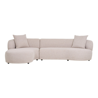 Kingston venstrevendt loungesofa med to puder, beige