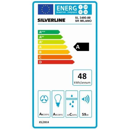 Silverline SL3490 Milano væghængt emhætte, sort, 80 cm