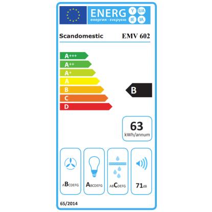 Scandomestic EMV 602 væghængt emhætte, 60 cm