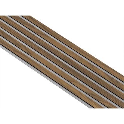 I-Wood Medio+ Original akustikpanel, klar olieret, grå filt og sort kerne, valnøddefiner, 17 x 300 mm