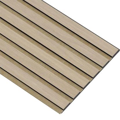I-Wood Medio+ Original akustikpanel, hvid olieret, brun filt og sort kerne, egefiner, 17 x 300 mm