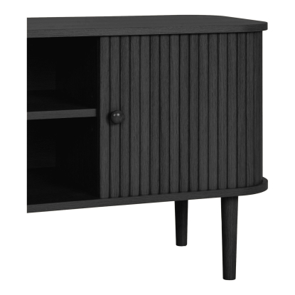 Nikko TV-bænk, sort fyr, 113 cm