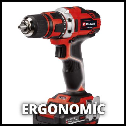 Einhell TE-CD 18/40 Li +69 akku boremaskinesæt inkl. kuffert med 69 dele, 2 x 2 Ah batterier og lader