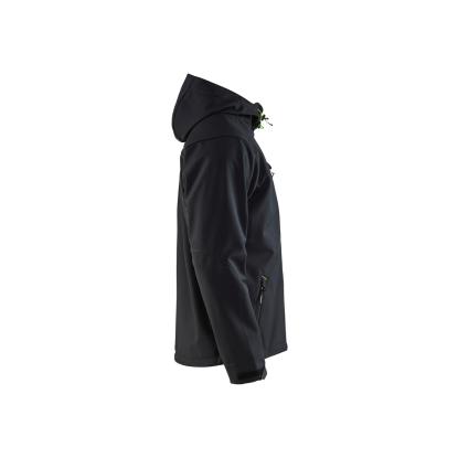 Blåkläder 4949 softshell jakke med hætte, sort/grøn