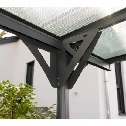 Westmann Helsinki carport, fladt tag, antracitgrå, 232 x 305 x 503 cm - 15 m²