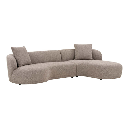 Kingston højrevendt loungesofa med to puder, brun