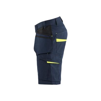 Blåkläder 1494 serviceshorts med værktøjslommer, mørk marineblå/hi-vis gul