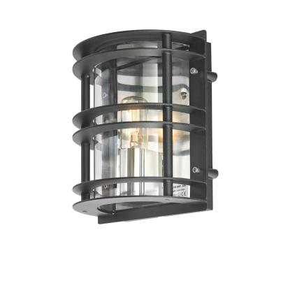 Norlys Stockholm vægarmatur, E27, IP54, sort/klar