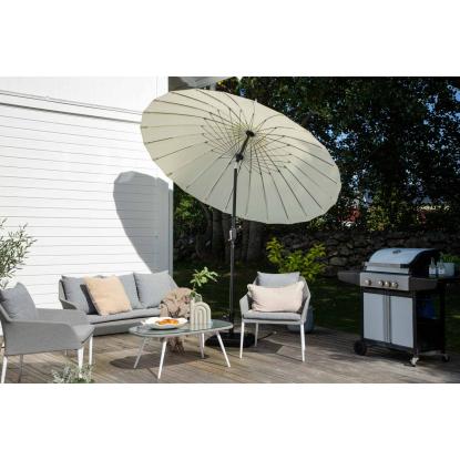 Venture Design Palmetto parasol med tilt, sort/hvid, Ø270 cm