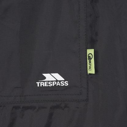 Trespass QIKPAC packaway regnponcho med pose, unisex, sort
