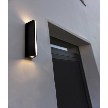 LUTEC LEO udendørs LED væglampe, H30 cm, IP54, sort