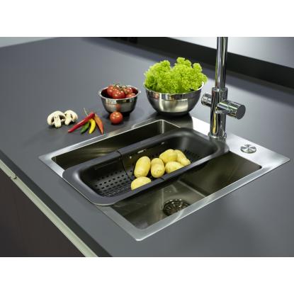 WENKO Kitchen Sivo skyllekurv til vask, justerbar 37-50 cm