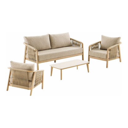 Fargo loungesæt med hynder, aluminium, taupe