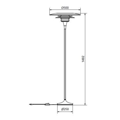 Belid Diablo gulvlampe, Ø50 cm, H149,2 cm, E27, mat sort/rød