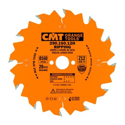 CMT rundsavsklinge til træ, Z12 W, Ø160 x 2,2 x 20 mm