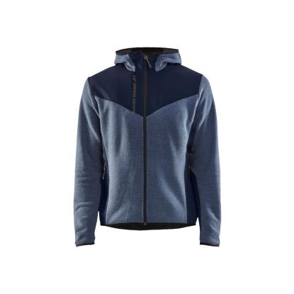 Blåkläder 5940 strikket jakke med softshell, støvet blå/mørk marineblå