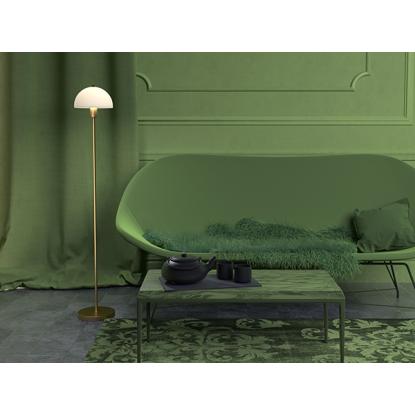 Herstal Vienda gulvlampe, Ø20 cm, H125 cm, E14, messing/opal
