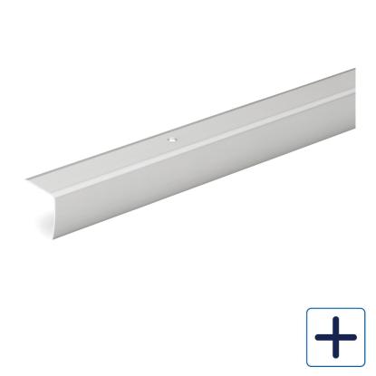 Habo A41 trappekantliste med skruehuller, aluminium