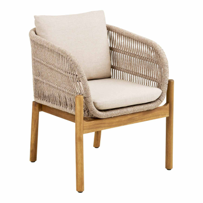Terracina havestol med hynde, akacie, beige