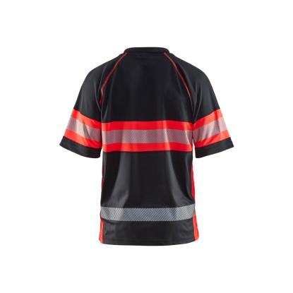 Blåkläder 3338 high vis UV poloshirt, sort/hi-vis rød