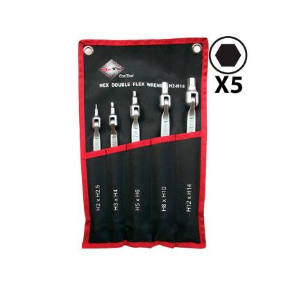 BATO dobbelt lednøglesæt, 6-kantet, H2-H14 mm - 5 dele