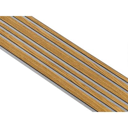 I-Wood Medio+ Mixed akustikpanel, brun olieret, grå filt og sort kerne, egefiner, 17 x 300 mm