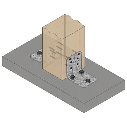 SIMA vinkelbeslag V4 med rib, pregalvaniseret, 105 x 105 x 3,0 x 90 mm
