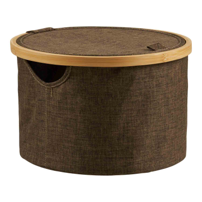Noto kurv, bambus/stof, brun, Ø30 cm