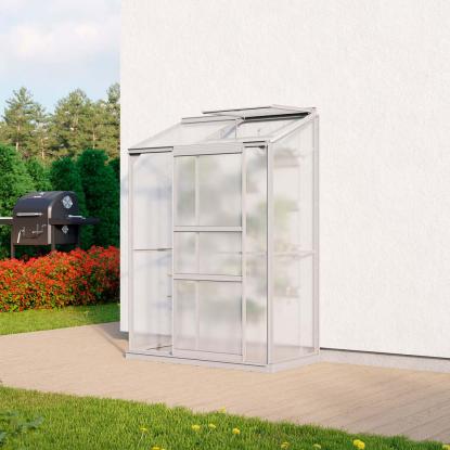 Vitavia Ida 900 vægdrivhus, alu 0,9 m², 4 mm poly, inkl. sokkel