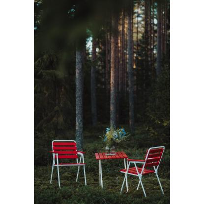 Varax Retro cafébord, sammenklappelig, hvid/rød - 50 x 75 cm