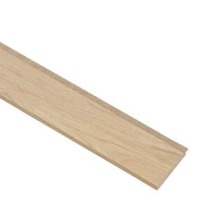 I-Wood afslutningsliste til 3-lamel akustikpanel, hvid olieret, beige filt og lys kerne, egefiner, 16 x 92 mm